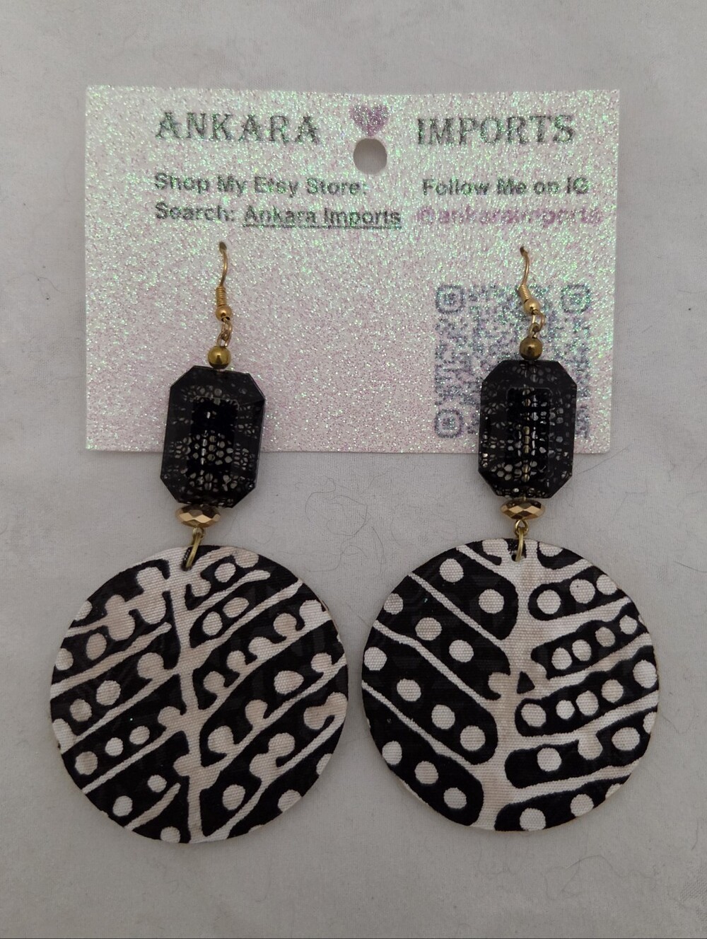 Black &White Marble Earrings